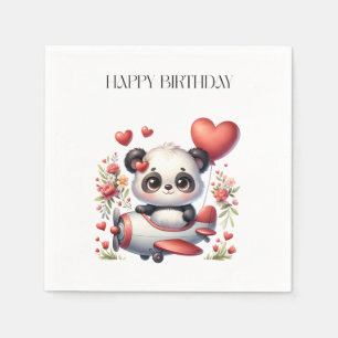 Serviette En Papier Anniversaire de Panda Pilote