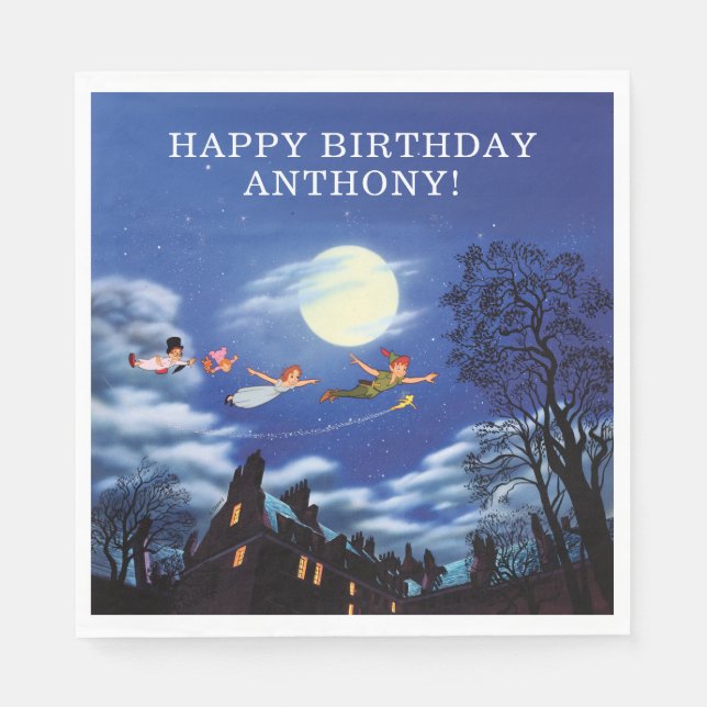 Serviette En Papier Anniversaire de Peter Pan Neverland de Disney (Devant)