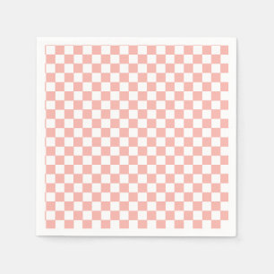 Serviette En Papier Anniversaire de Pink Retro Checker