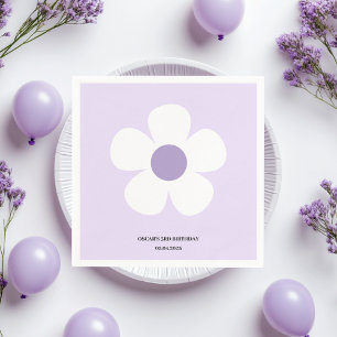 Serviette En Papier Anniversaire de Purple Daisy Table des fêtes flo