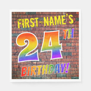 Serviette En Papier ANNIVERSAIRE de regard d'arc-en-ciel de graffiti