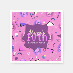 Serviette En Papier Anniversaire de Retro Pink Tamagotchi