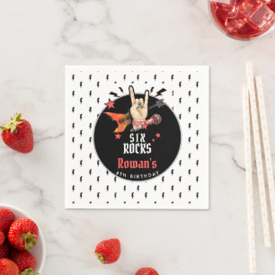 Serviette En Papier Anniversaire de Rockstar Punk Cool Tout Âge