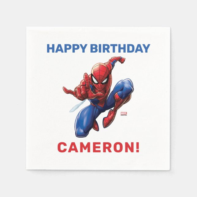 Serviette En Papier Anniversaire de Spider-Man (Devant)