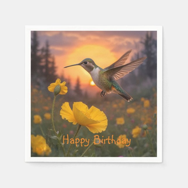 Serviette En Papier Anniversaire des colibris (Devant)