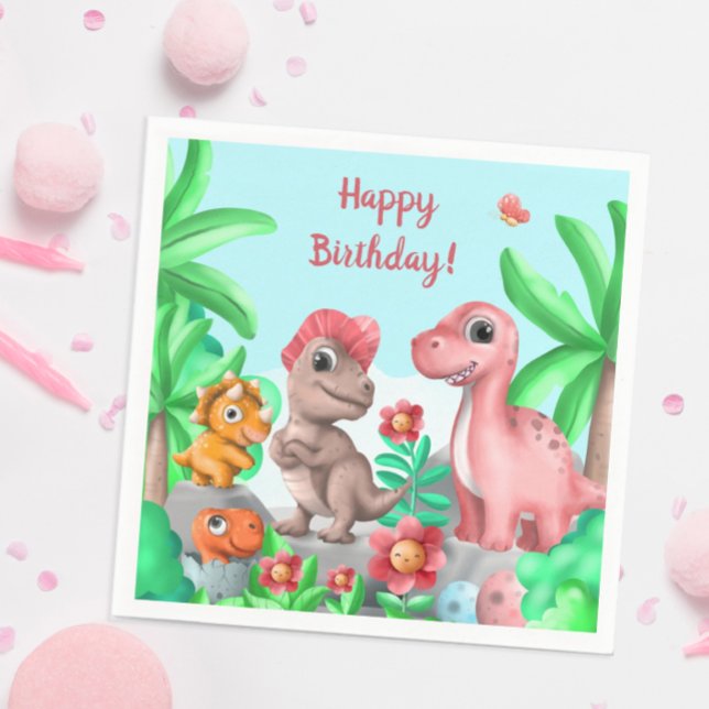 Serviette En Papier Anniversaire des dinosaures (Child''s Dinosaur Birthday Party Napkins)