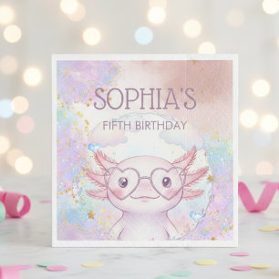 Serviette En Papier Anniversaire des enfants axolotl fantaisiste