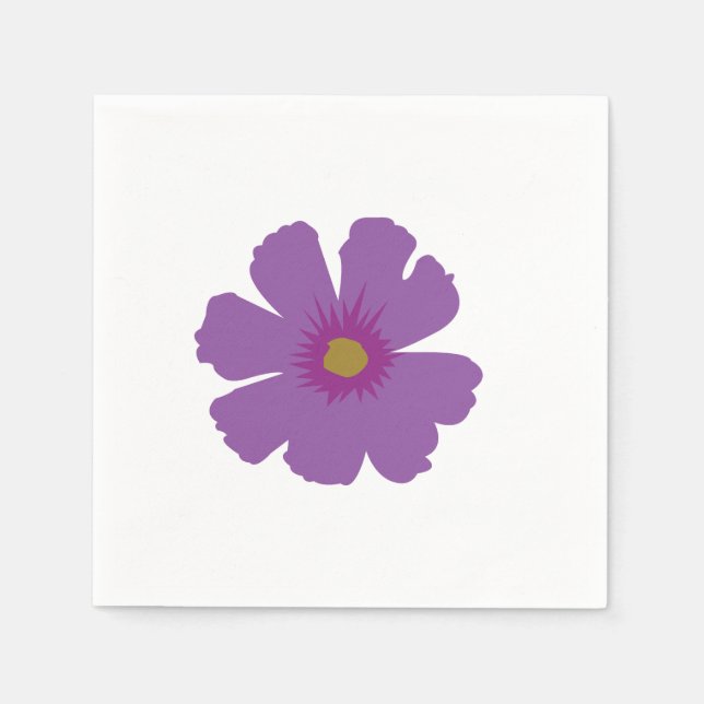 Serviette En Papier Anniversaire des fleurs violettes (Devant)