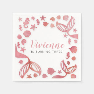 Serviette En Papier Anniversaire des sirènes marines