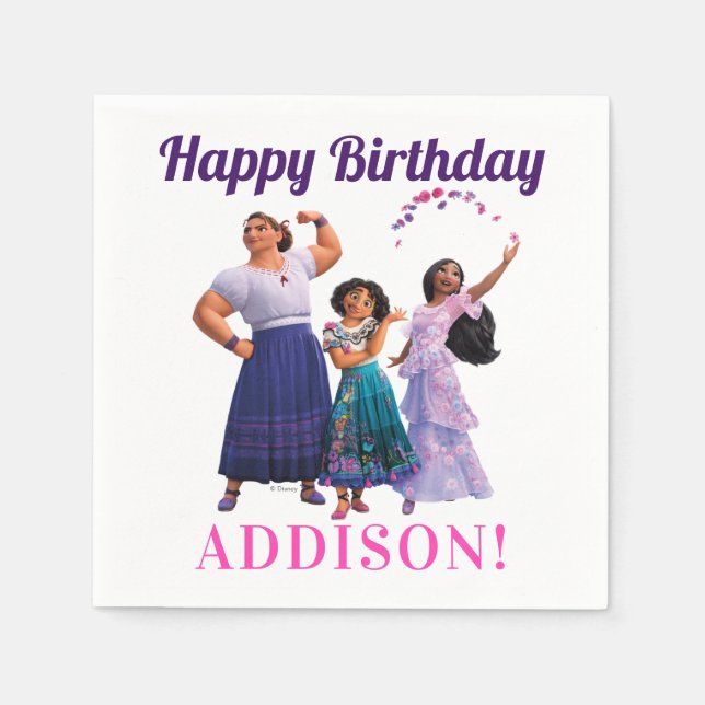 Serviette En Papier Anniversaire des Soeurs Encanto (Devant)
