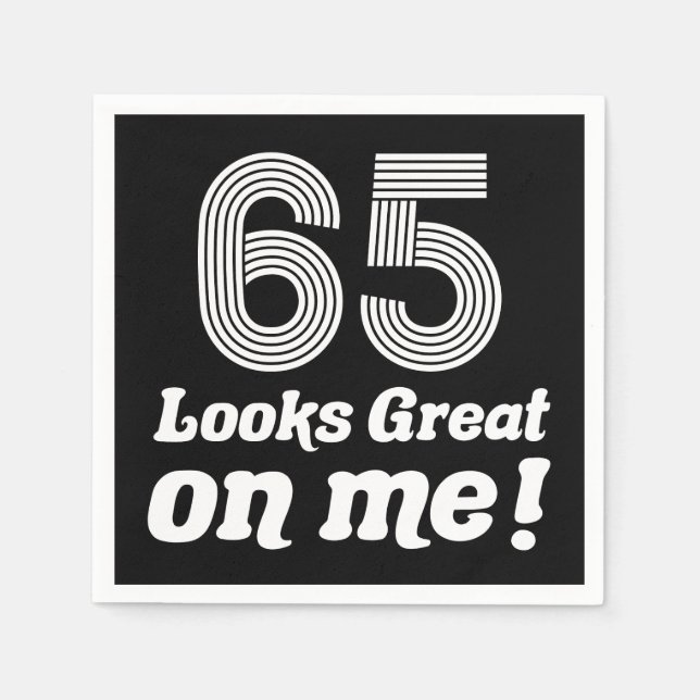 Serviette En Papier Anniversaire drôle de 65 ans pour elle (Devant)