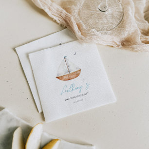 Serviette En Papier Anniversaire du Charming Rustic Sailboat