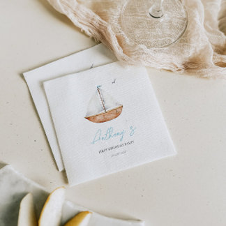 Serviette En Papier Anniversaire du Charming Rustic Sailboat