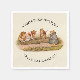 Serviette En Papier Anniversaire du cochon de Guinée
