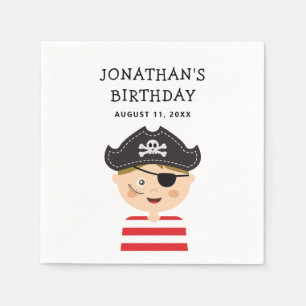 Serviette En Papier Anniversaire du garçon d'aventure. Enfants / baby