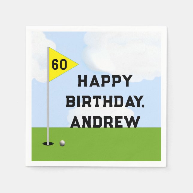 Serviette En Papier Anniversaire du golf (Devant)