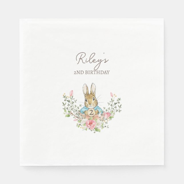 Serviette En Papier Anniversaire du lapin classique (Devant)