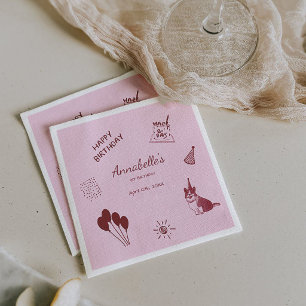 Serviette En Papier Anniversaire du Love Dog 1 an - Joli Chien, Ballon