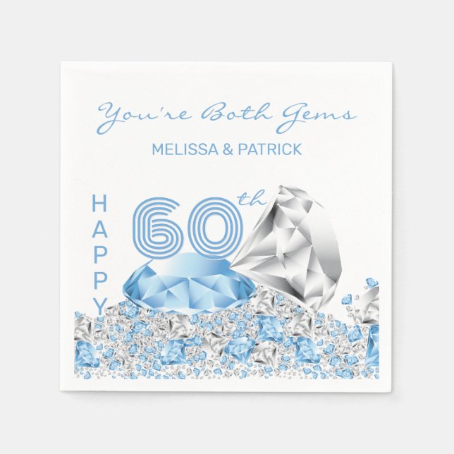 Serviette En Papier Anniversaire du Mariage de diamant (Devant)