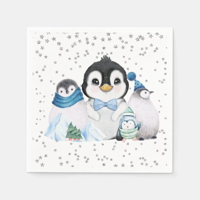 Serviette En Papier Anniversaire du Penguin de l'Onederland (Devant)