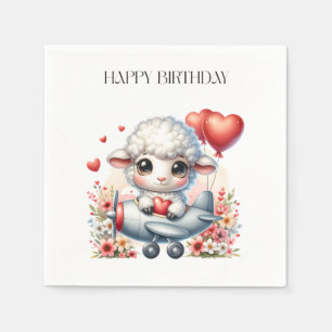 Serviette En Papier Anniversaire du pilote de mouton