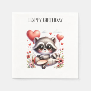 Serviette En Papier Anniversaire du pilote Raton Laveur