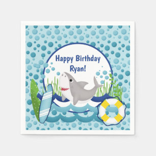 Serviette En Papier Anniversaire du requin