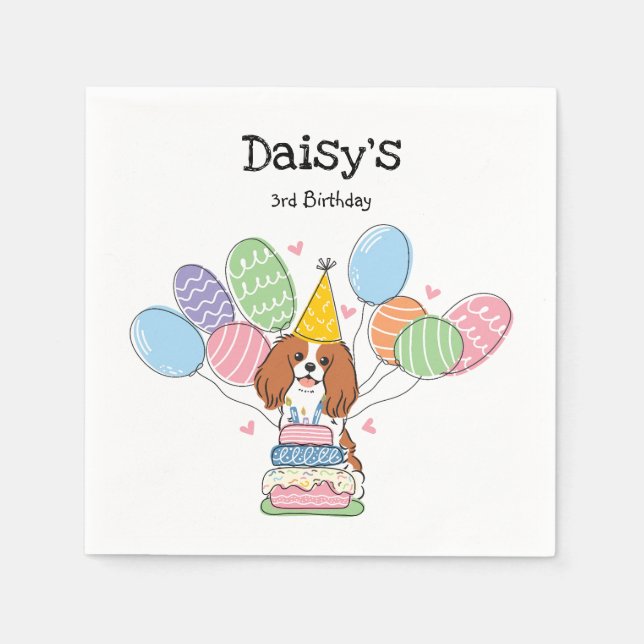 Serviette En Papier Anniversaire du roi Charles Charles Cavalier Blenh (Devant)