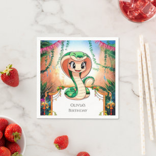 Serviette En Papier Anniversaire du serpent de la Jungle simple