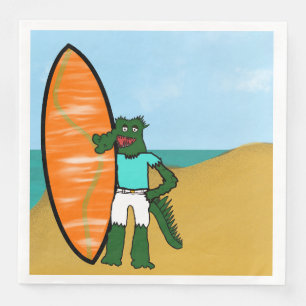 Serviette En Papier Anniversaire du surfeur