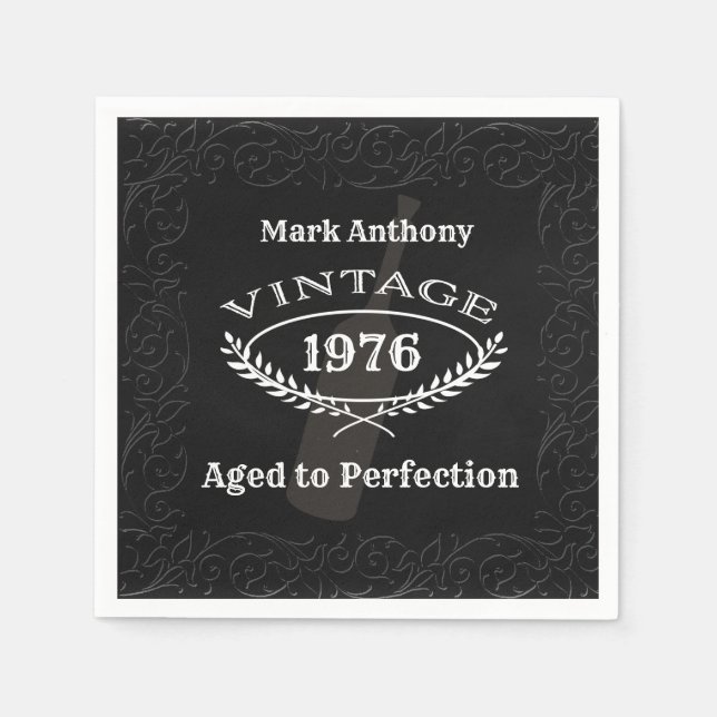 Serviette En Papier Anniversaire du vin de la perfection (Devant)