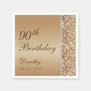 Serviette En Papier Anniversaire élégant de 90 ans