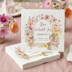 Serviette En Papier Anniversaire Fée Rêveuse Premier Âge