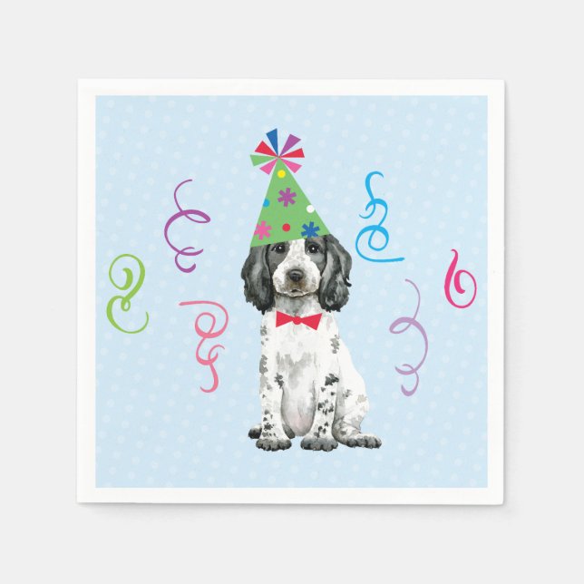 Serviette En Papier Anniversaire fête Anglais Cocker Spaniel Napkins (Devant)