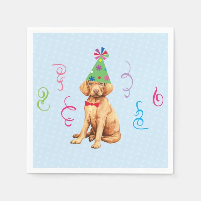 Serviette En Papier Anniversaire fête Vizsla Napkins (Devant)