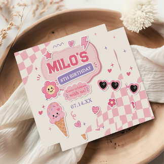 Serviette En Papier Anniversaire Fille Rose Rétro