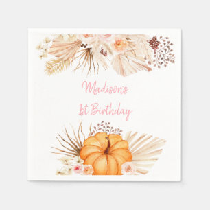 Serviette En Papier Anniversaire floral de Little Citrouille Boho