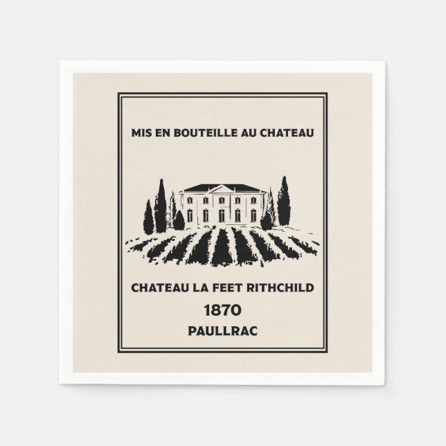 Serviette En Papier Anniversaire français amusant (Devant)