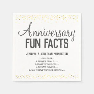 Serviette En Papier Anniversaire Fun Facts Unisex Confetti Napkin