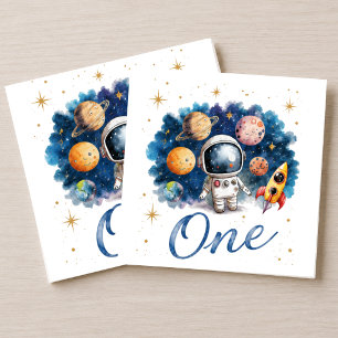 Serviette En Papier Anniversaire Fusée Spatiale Astronaute Un