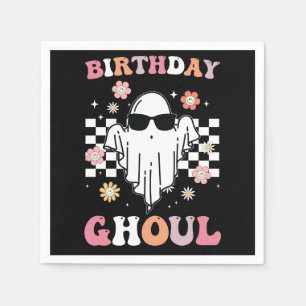 Serviette En Papier Anniversaire Ghoul Ghost Halloween Super Retro