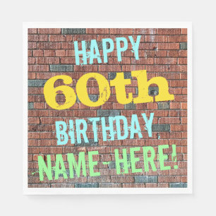 Serviette En Papier Anniversaire inspiré par graffiti de mur de