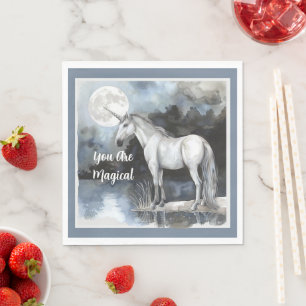 Serviette En Papier Anniversaire Licorne Pleine Lune