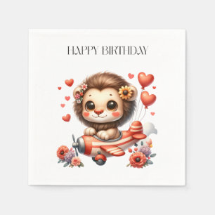 Serviette En Papier Anniversaire Lion Pilote
