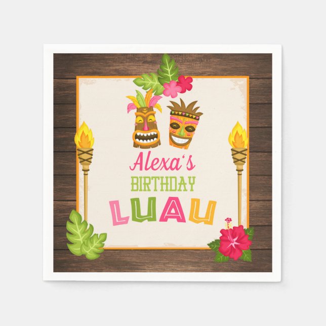 Serviette En Papier Anniversaire Luau Papier serviettes (Devant)