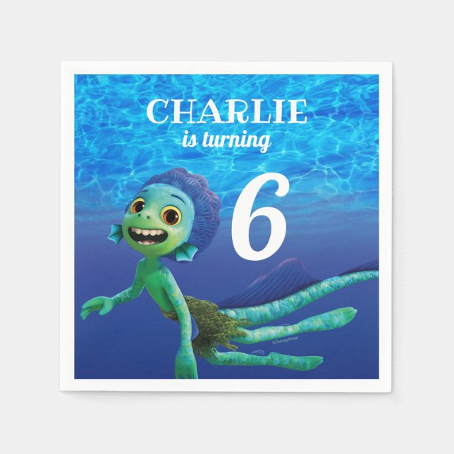 Serviette En Papier Anniversaire Luca de Disney Pixar (Devant)