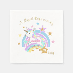 Serviette En Papier Anniversaire magique de l'Unicorne