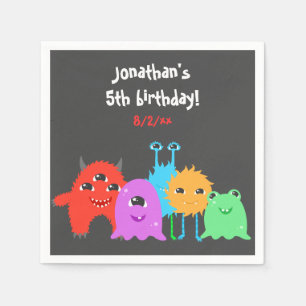 Serviette En Papier Anniversaire mignon de monstre