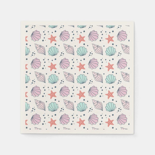 Serviette En Papier Anniversaire minimal du coquillage (Devant)