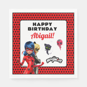 Serviette En Papier Anniversaire Miraculé de Ladybug et de Cat Noir